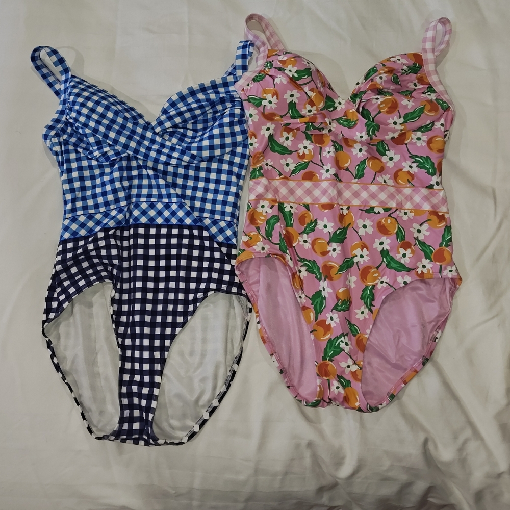 2 Lands End one piece swimsuits